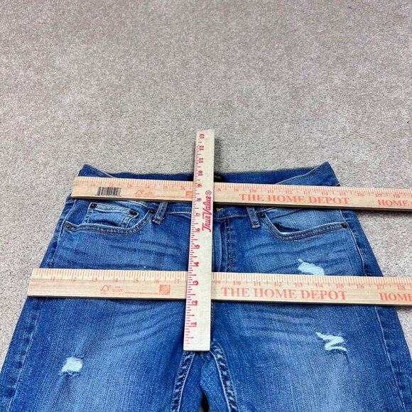 Banana Republic Girlfriend Jean Blue Pockets Size 4 Distressed - Picture 2 of 9